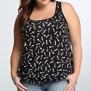 Torrid 1 Lipstick Pocket Racerback Tank Top